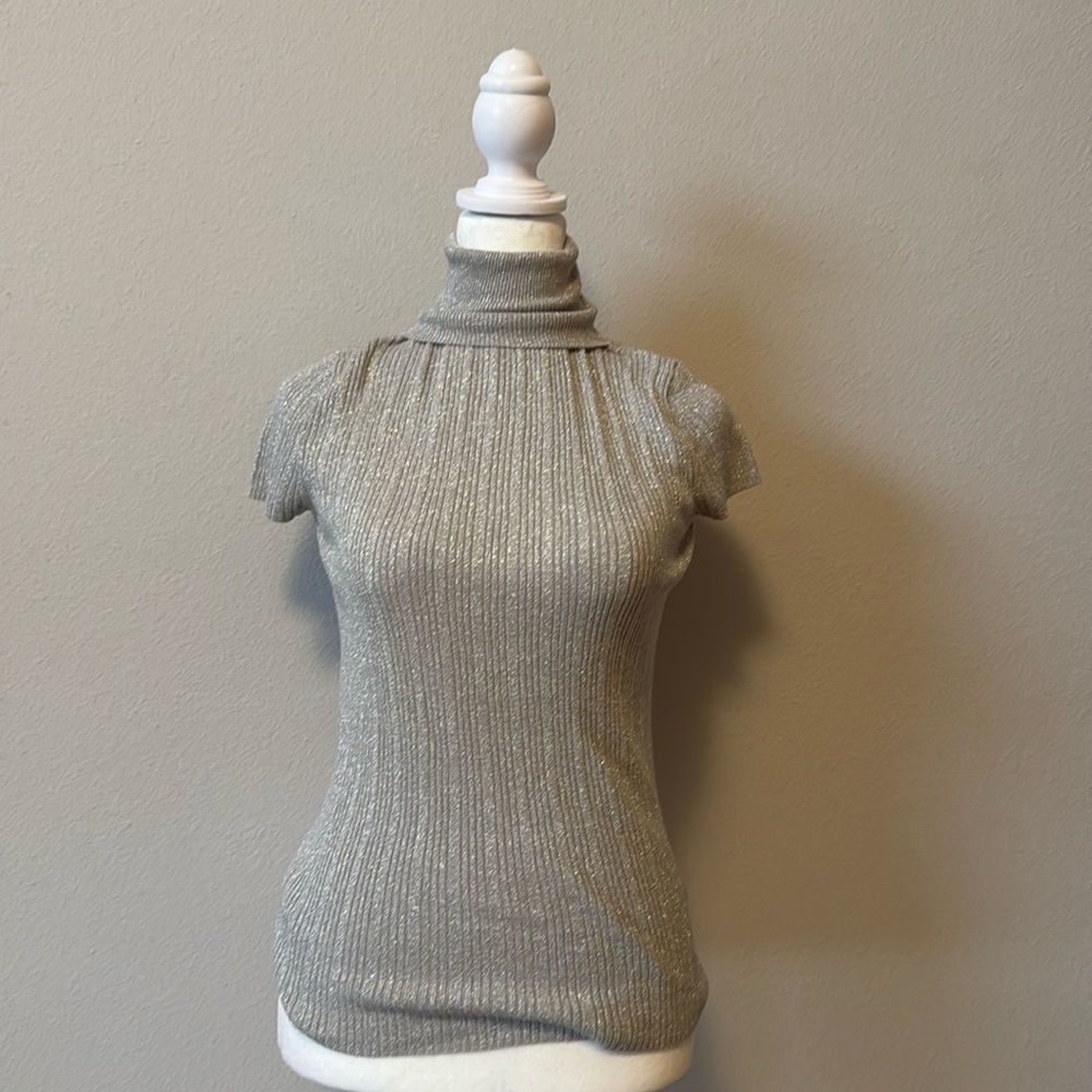 Apt. 9 Women’s Grey Sparkle Turtle Neck T-Shirt Size Small